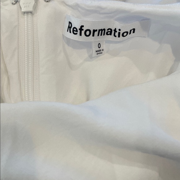 Reformation Minimalist Casette Cross Back White Linen Midi Dress Size 0 - Picture 6 of 6